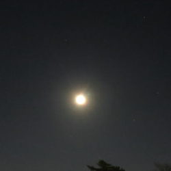 元旦の夜空写真、月の光